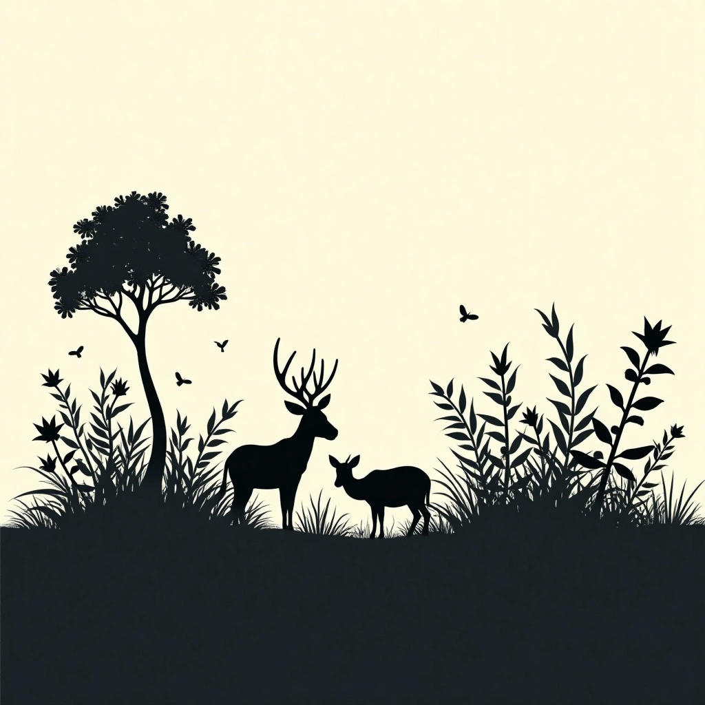 Silhouette of a Forest Scene